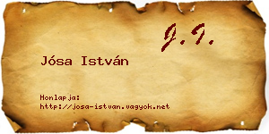Jósa István névjegykártya